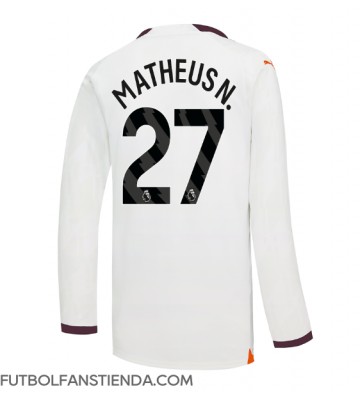 Manchester City Matheus Nunes #27 Segunda Equipación 2023-24 Manga Larga